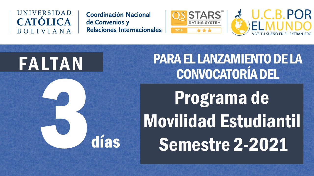 CONVOCATORIA UCB POR EL MUNDO SEMESTRE 2-2021