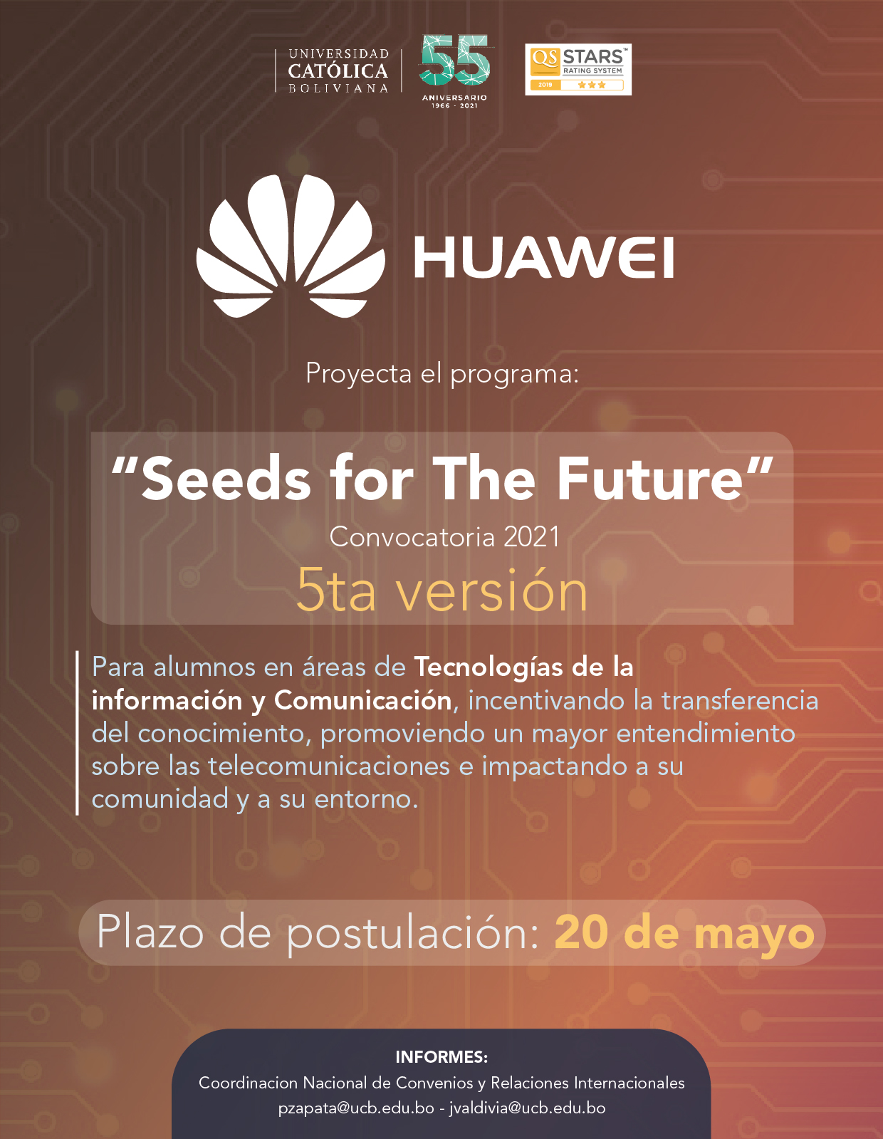 Convocatoria 2021 de Huawei “SEEDS FOR THE FUTURE”