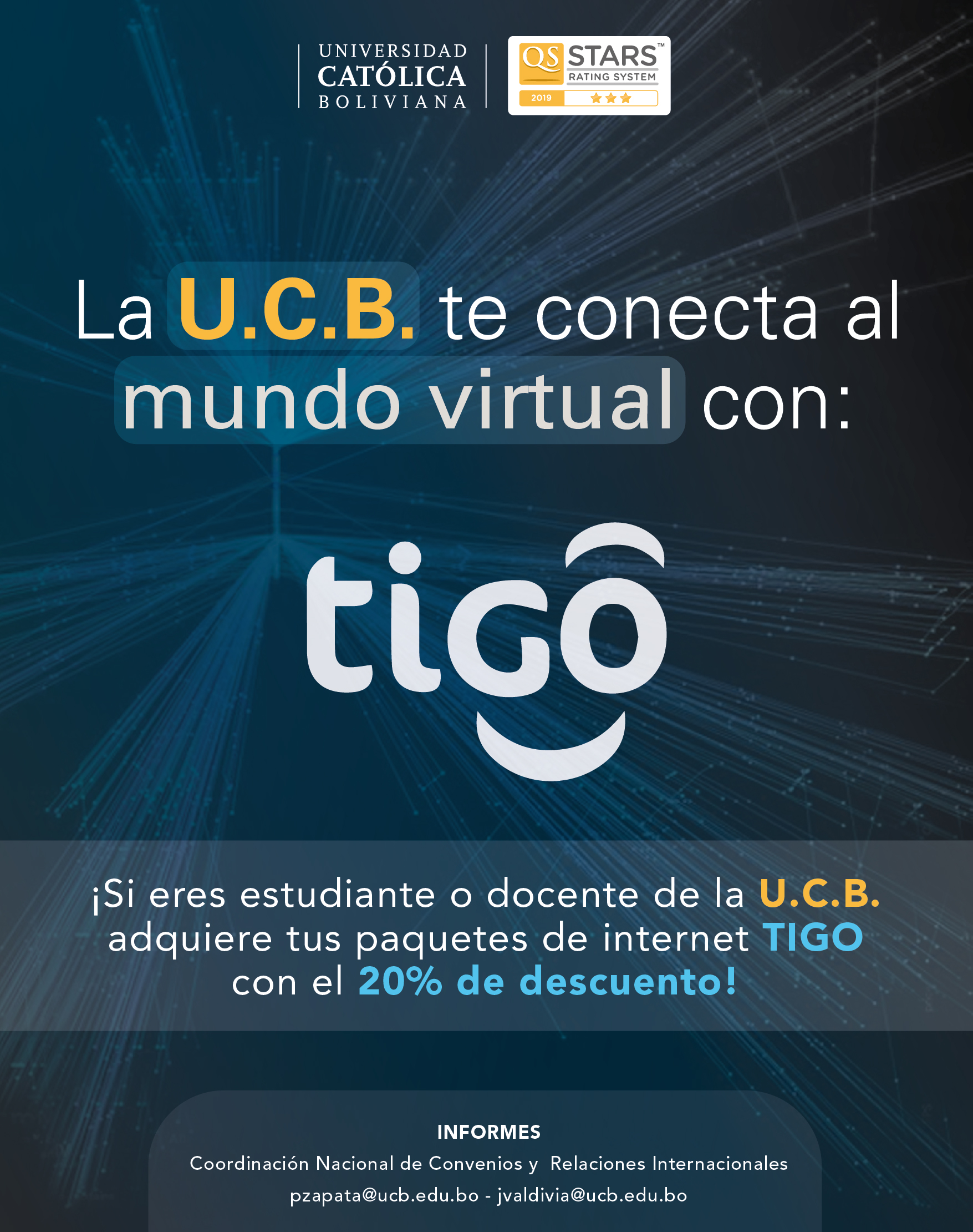 La UCB te conecta con el mundo virtual con TIGO.