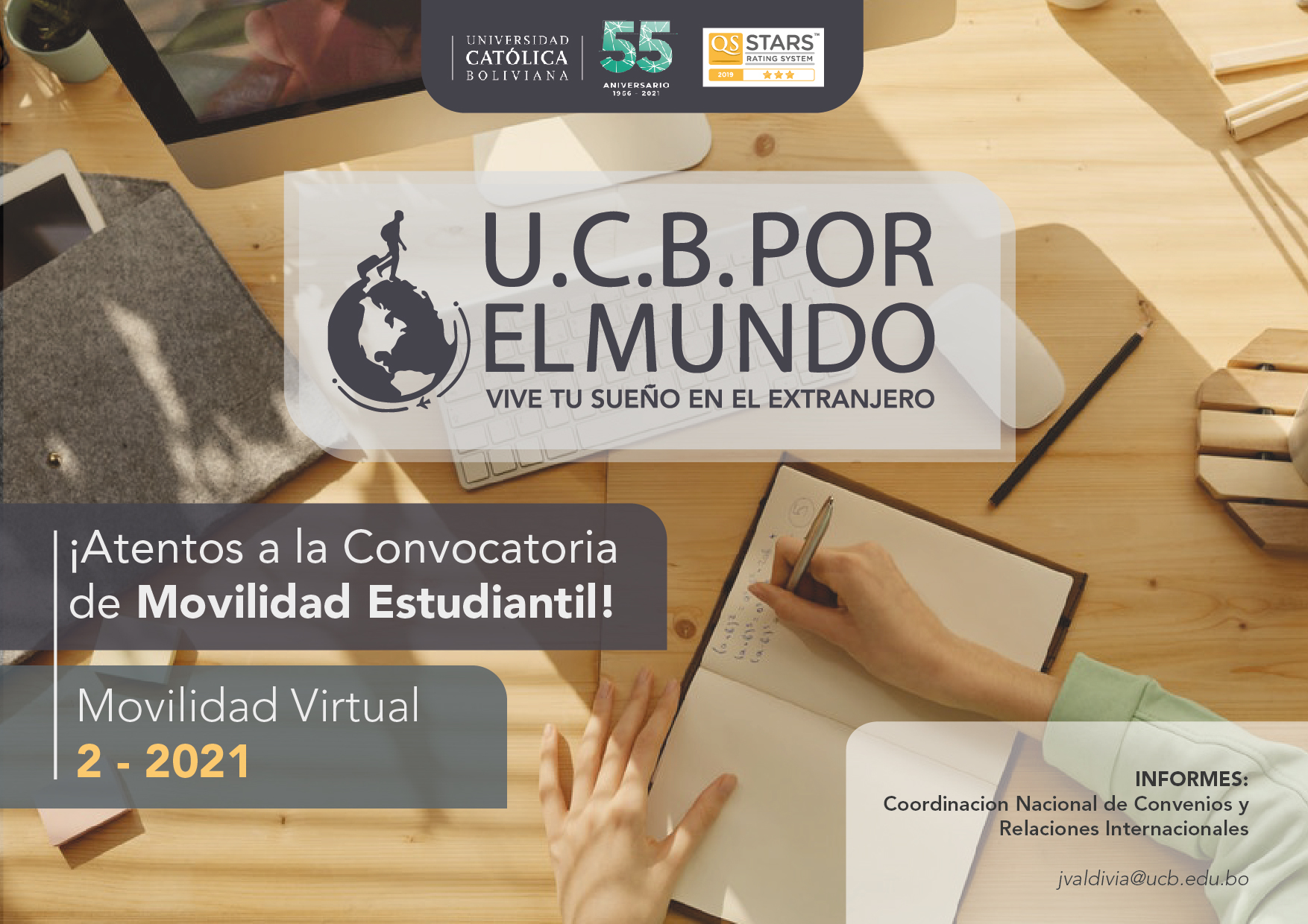 ATENTOS ESTUDIANTES UCB – Convocatoria del Programa de Movilidad Virtual Estudiantil UCB