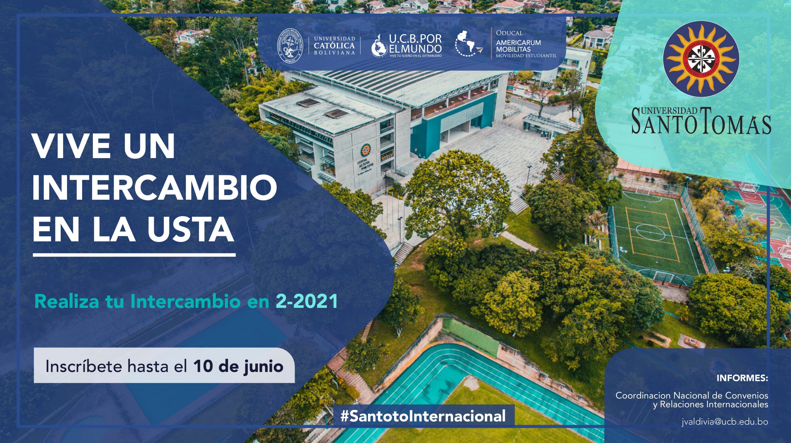 La Universidad Santo Tomas de Colombia es parte del Programa de Movilidad Virtual Estudiantil UCB por el Mundo.