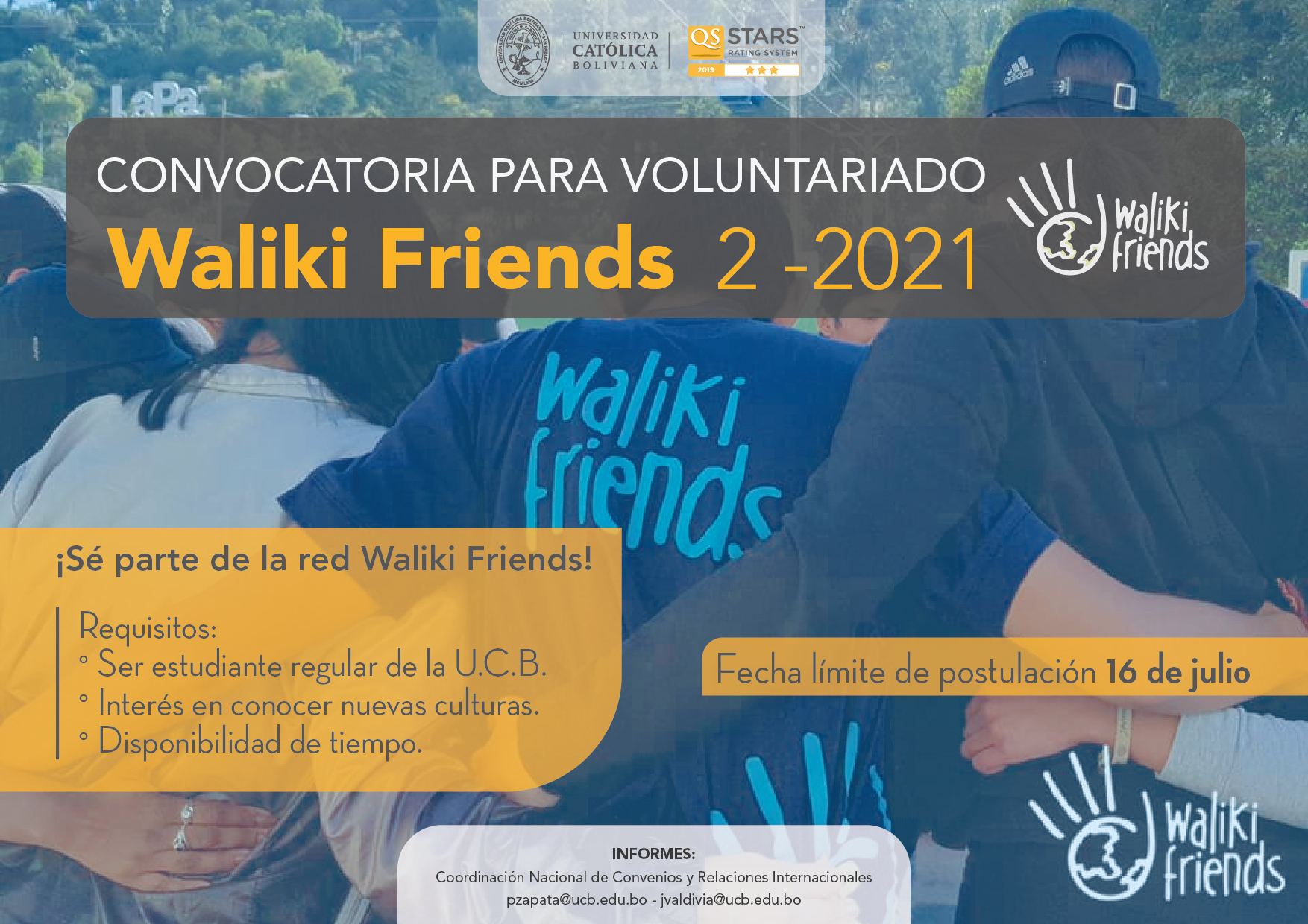 ¡Ya esta abierto el reclutamiento para ser parte de la red de voluntariado Waliki Friends!