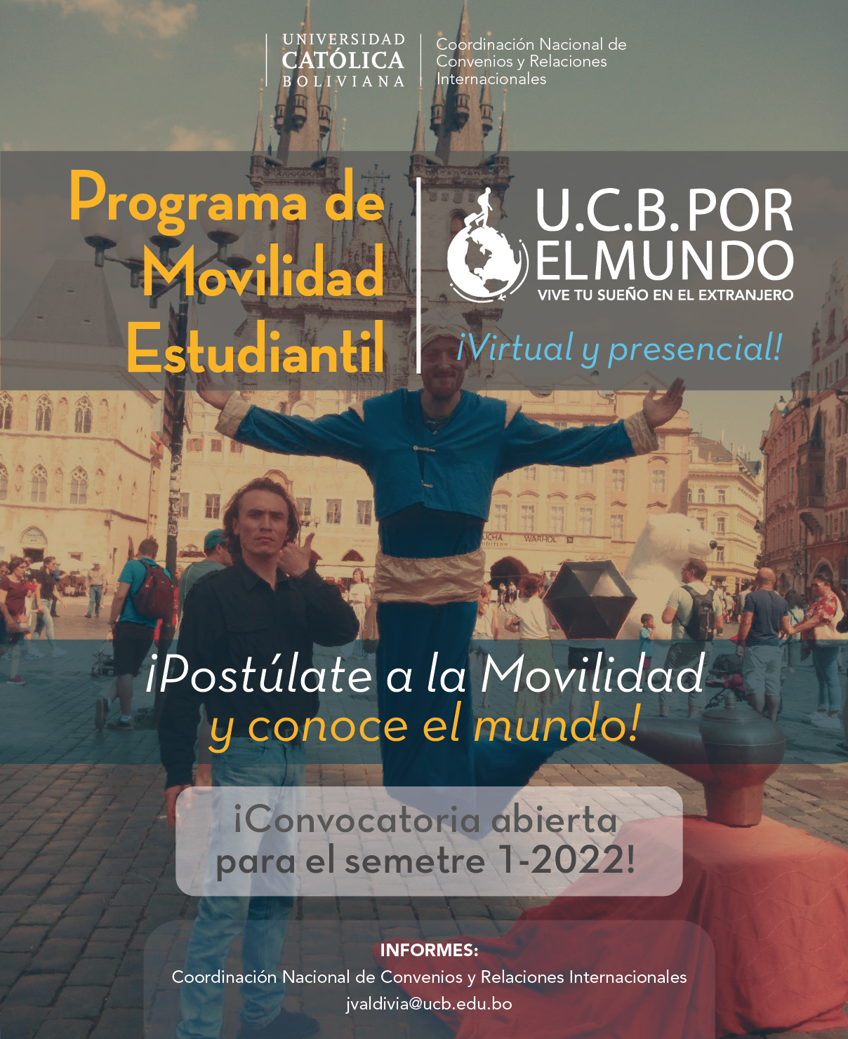 ¡El Programa de Movilidad Estudiantil UCB por el Mundo ya está abierto para el 1-2022!