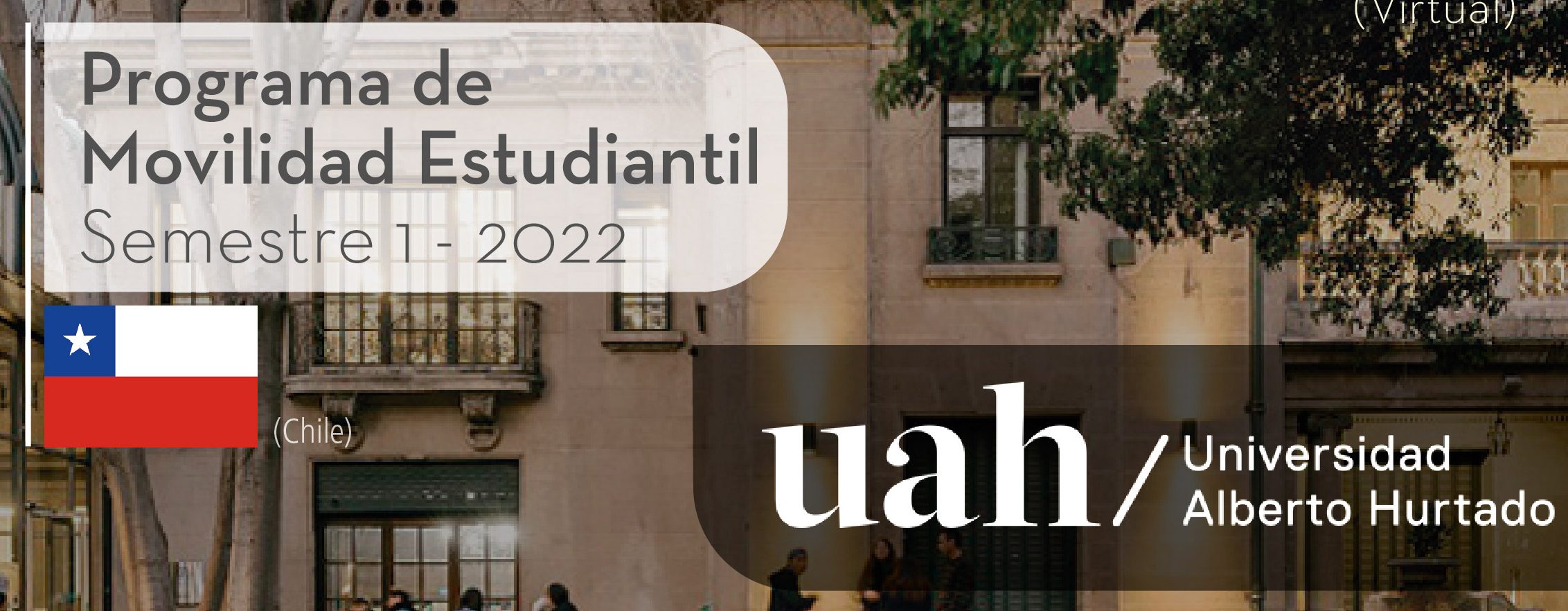 La Universidad Alberto Hurtado de Chile es parte del Programa de Movilidad Virtual Estudiantil UCB por el Mundo.