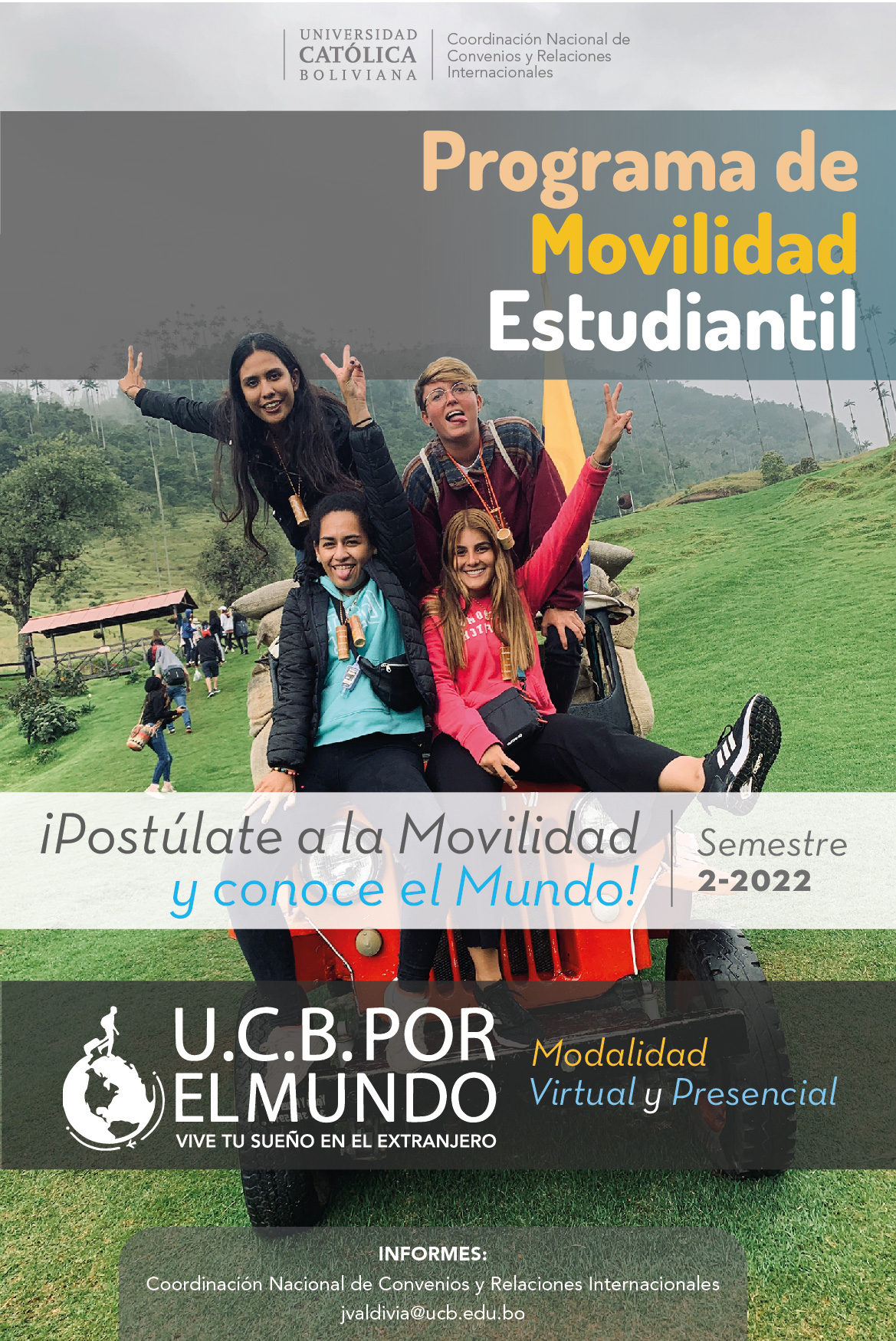 ¡El Programa de Movilidad Estudiantil UCB por el Mundo ya está abierto para el semestre 2-2022!