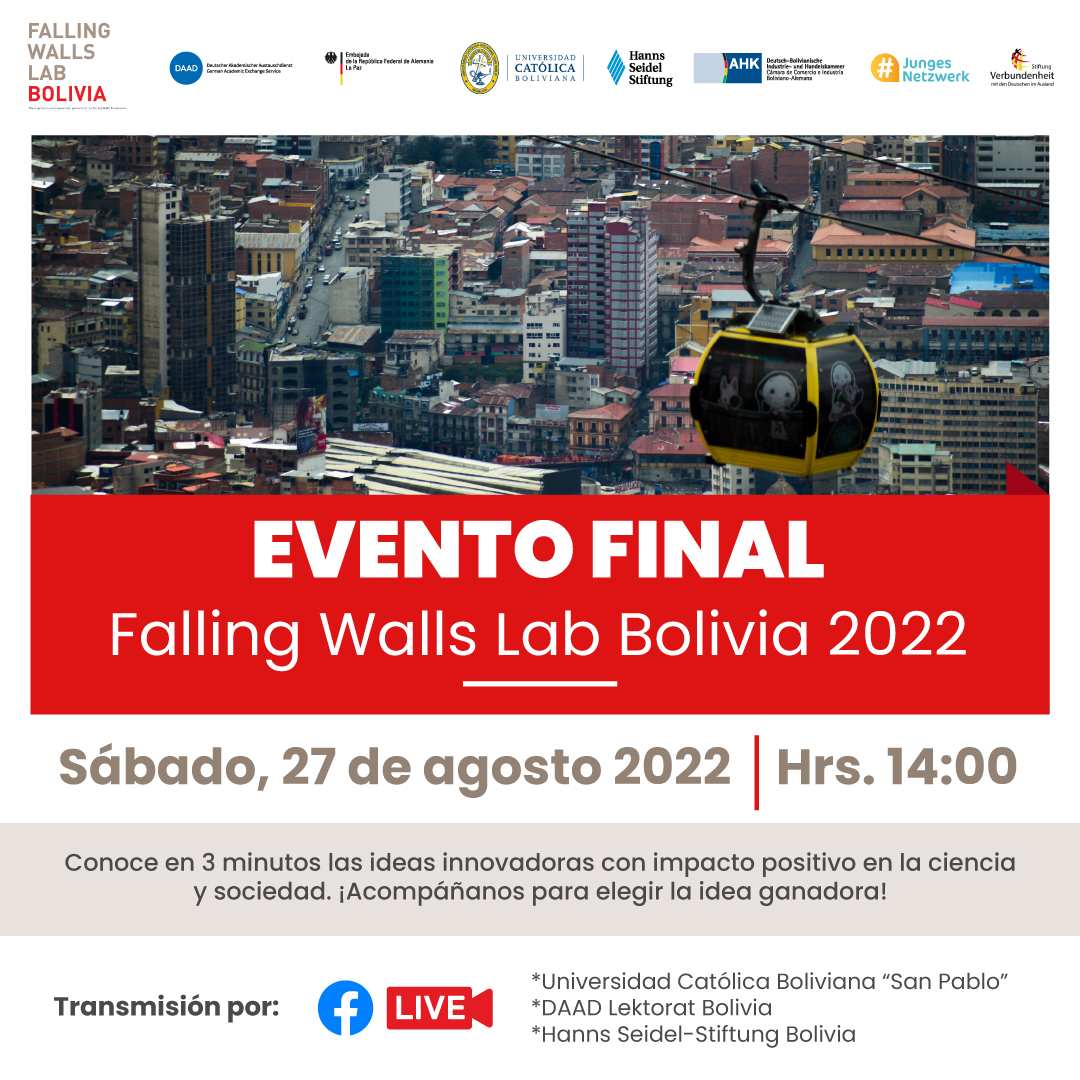 Gran final de la competencia internacional Falling Walls Lab Bolivia 2022