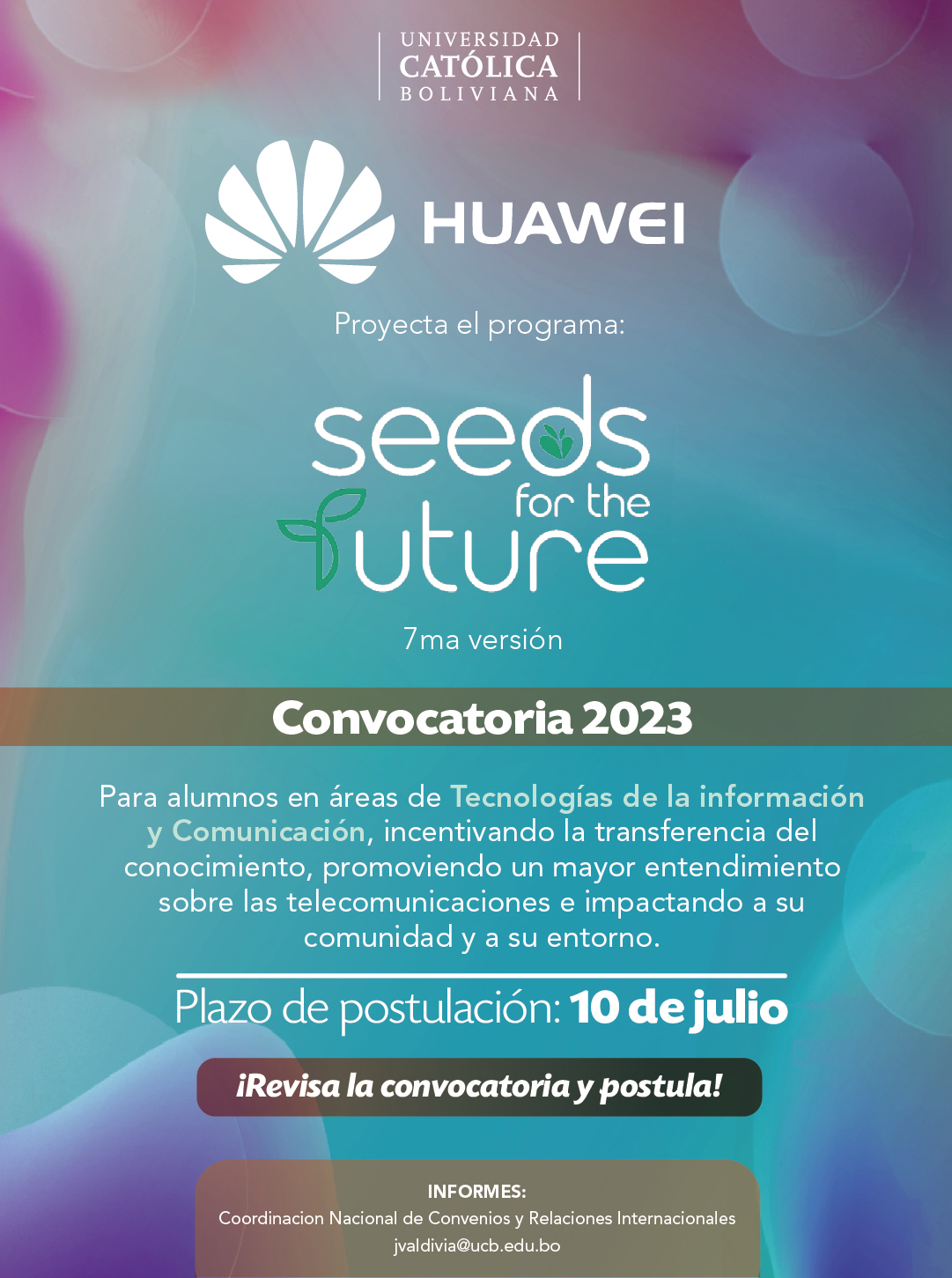 Huawei abre la Convocatoria 2023 del Programa “SEEDS FOR THE FUTURE” 7ma versión en nuestro país.