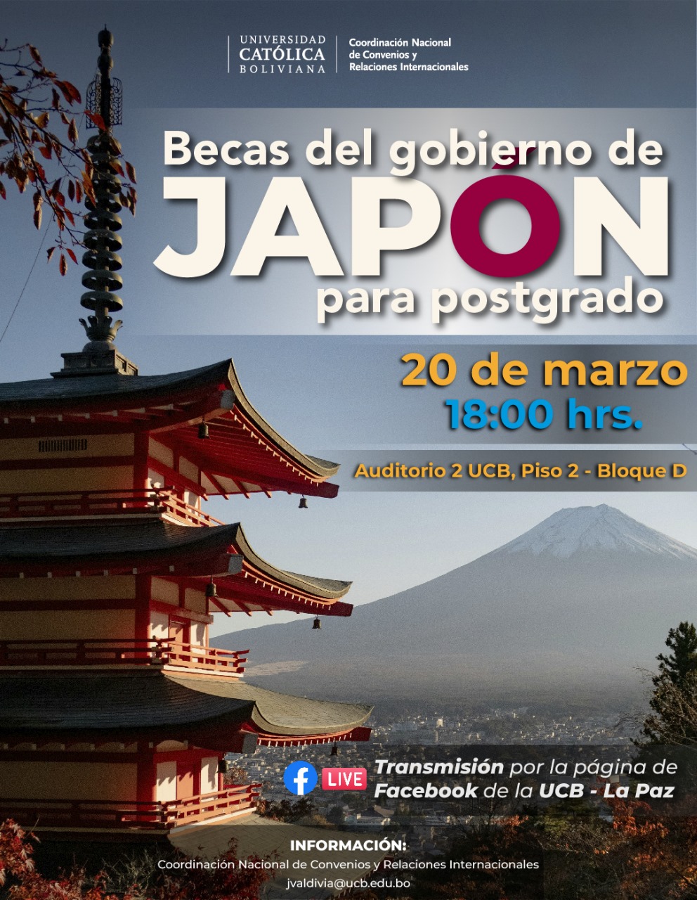 Sesión Informativa “Becas del Gobierno de Japón para Postgrado”