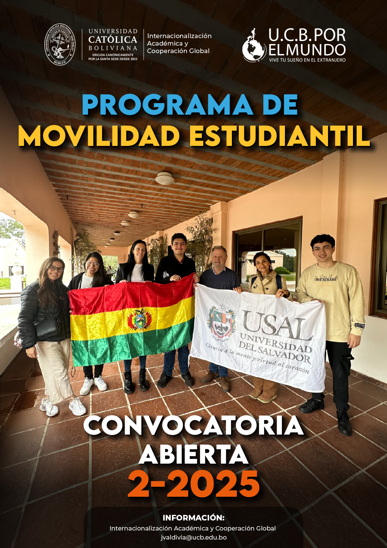 🌍 ¡El Programa de Movilidad Estudiantil UCB por el Mundo abre la convocatoria para el semestre 2-2025! 📚✈️